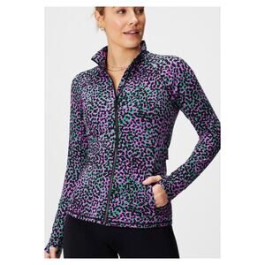 NWOT Fabletics Trinity Cold Weather Performance Zip-Up Jacket XXL 1X Safari Spot